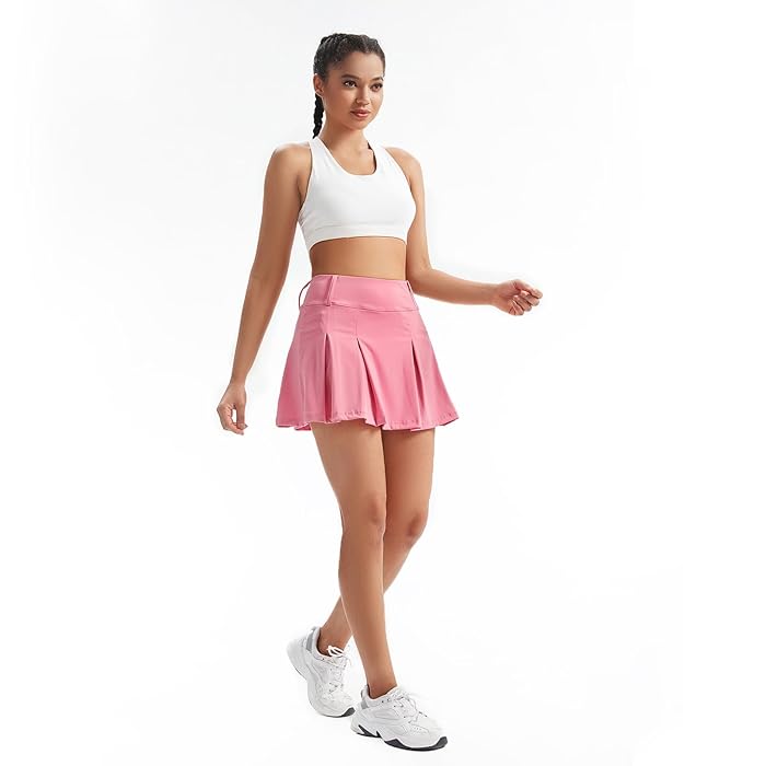 High Waist Pleated Gym Skorts