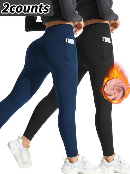 High Waist Thermal Lined Sports Leggings